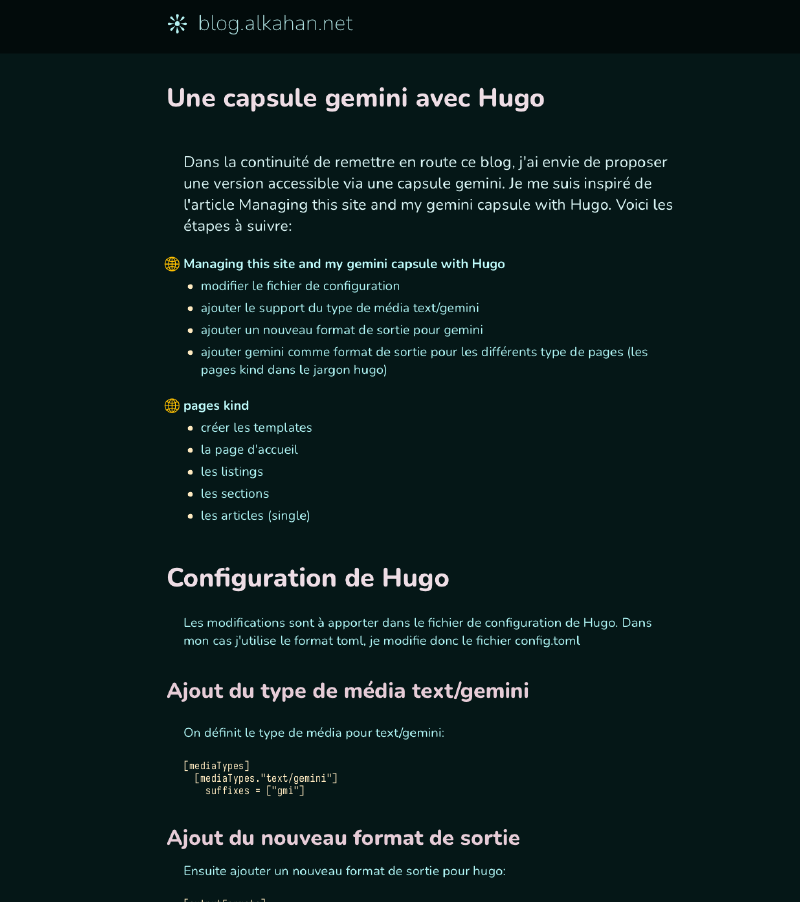 rendu de la capsule gemini